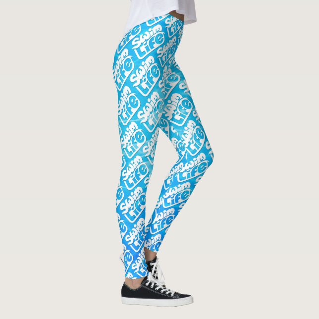 "Swim Life" - Coole Poolfarbe Leggings (Rechts)