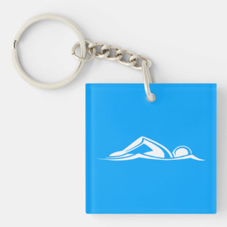 Swim-Logo-AcrylSchlüsselanhänger-Blau Schlüsselanhänger