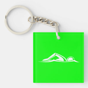 Swim Logo Akryllischer Schlüsselanhänger grün