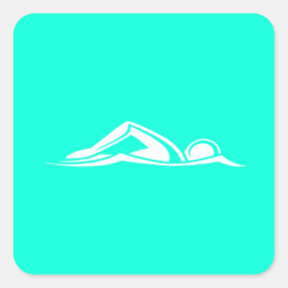 Swim Logo-Aufkleber Türkisch Quadratischer Aufkleber