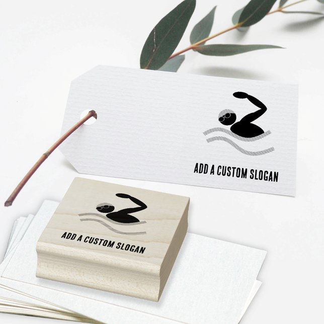 Swim-Logo - Benutzerdefinierter Text für Wasserspo Gummistempel (Von Creator hochgeladen)