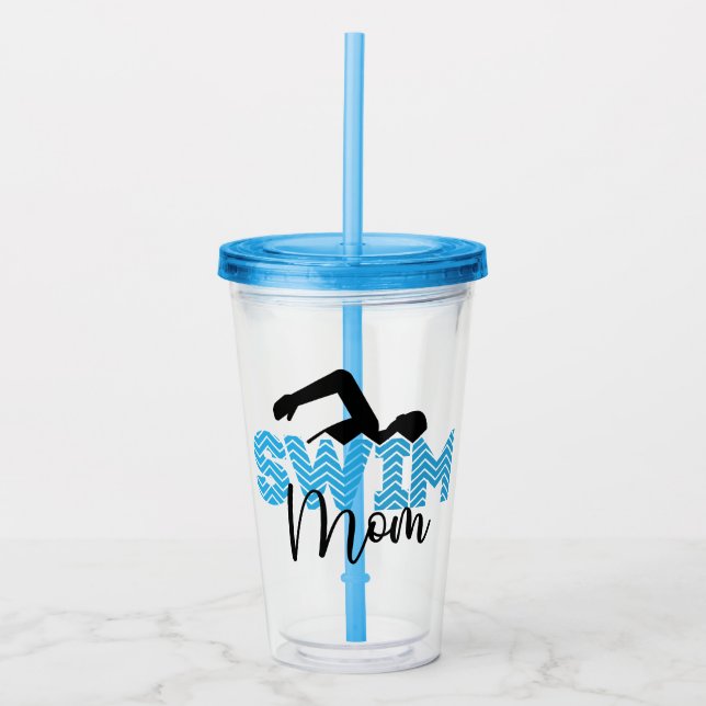Swim Mama Moderne Typografie Sport Acryltrinkbecher (Vorderseite)