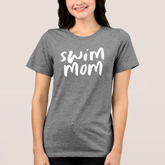 Swim Mom trendiger T - Shirt (Vorderseite)