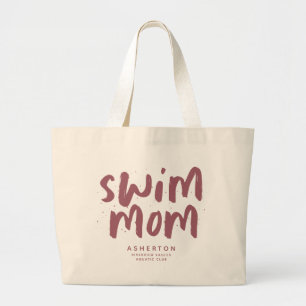 Swim Mom trendy maupink Typ personalisiert Jumbo Stoffbeutel