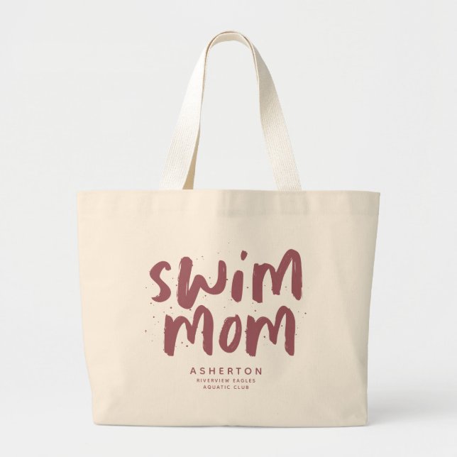 Swim Mom trendy maupink Typ personalisiert Jumbo Stoffbeutel (Vorne)