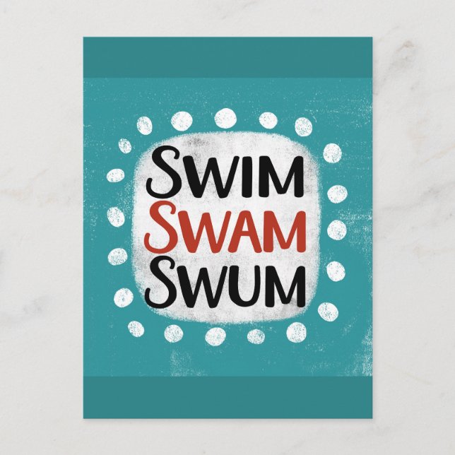 Swim Swam Swum Postkarte (Vorderseite)