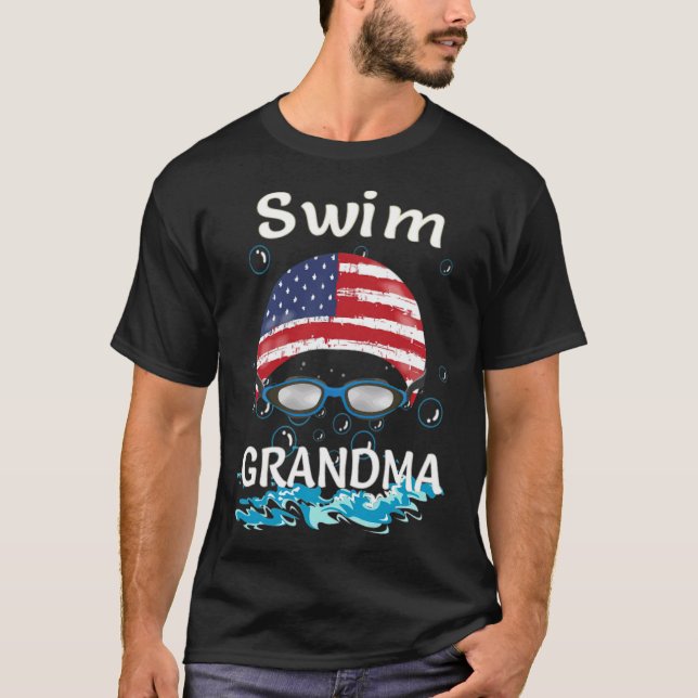 Swim Swimmer Funny Swimming Grandma Goggles Cap ho T-Shirt (Vorderseite)