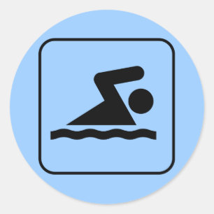 Swim-Symbol-Sticker Runder Aufkleber