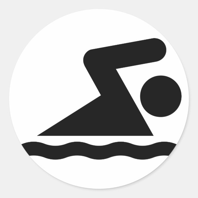 Swim-Symbol-Sticker Runder Aufkleber (Vorderseite)