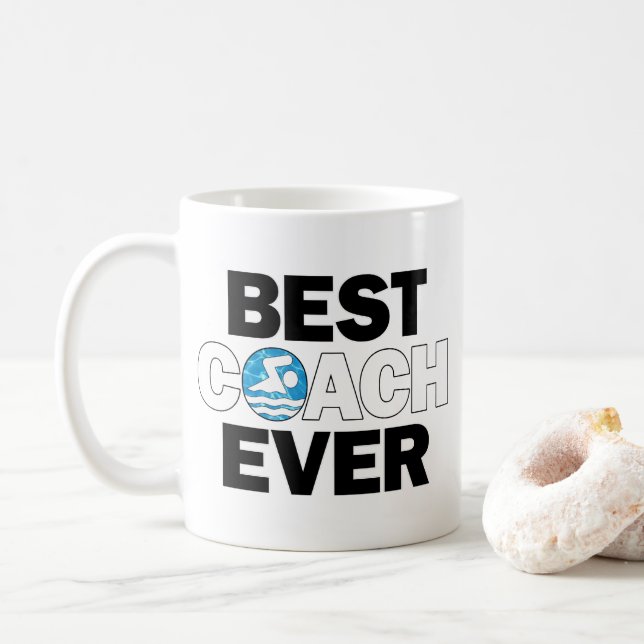 Swim Team Coach Bester Coach Schwimmen & Tauchen Kaffeetasse (Mit Donut)