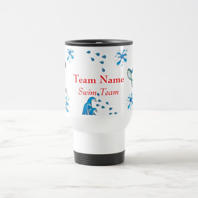 Swim Team Customizable Travel Mug Reisebecher (Mittel)