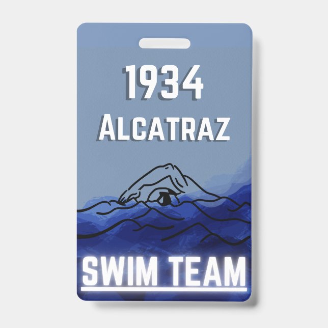 Swim Team Novelty Abzeichen Ausweis (Vorderseite)