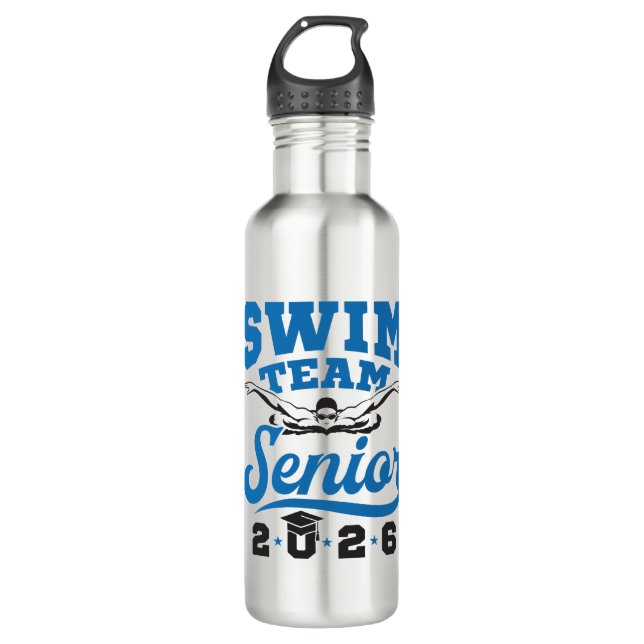 Swim Team Senior 2026 Edelstahlflasche (Vorderseite)