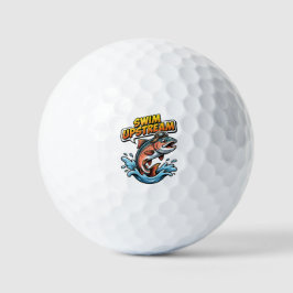 Swim Upstream Salmon Motivational Golfball