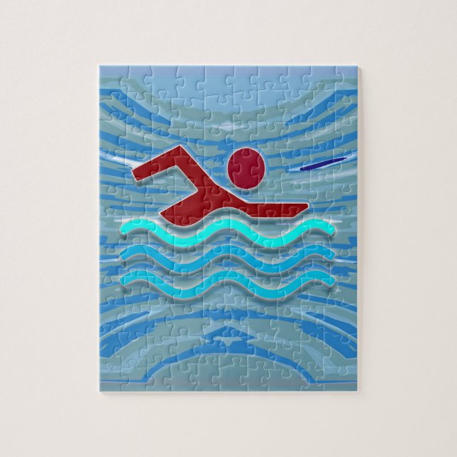 Swim-Verein-Schwimmer-Übungs-Fitness-   Schwimmen Puzzle (Vertikal)