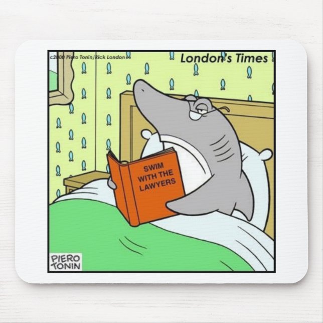 Swim W/The Lawyers Funny Tees Ohrts & Collectibles Mousepad (Vorne)