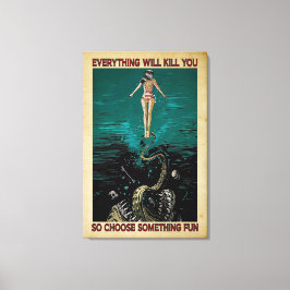 Swiming Girl Ocean Alles wird dir Leinwand umbring