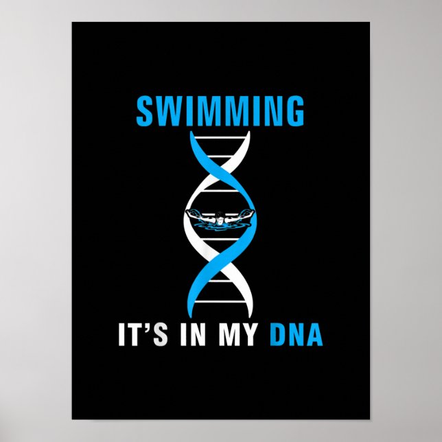 Swimmen in meiner DNA Funny SwimerSchwimmen Coole  Poster (Vorne)