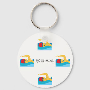 Swimmer Emoji   and '' Your Name Here " Schlüsselanhänger