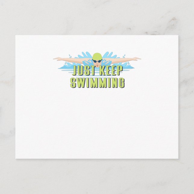 Swimmer quots: Just Keep Swimming | SWIM LOVER Postkarte (Vorderseite)