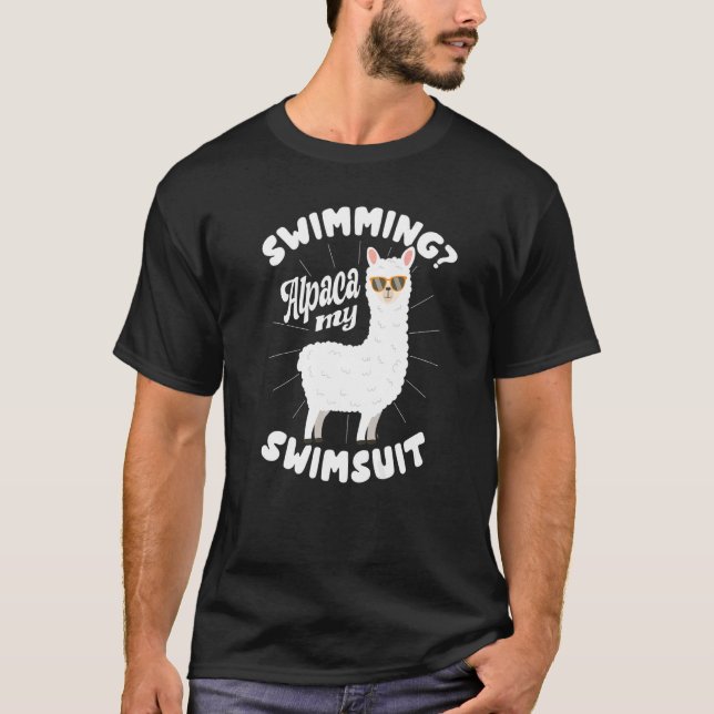 Swimming Alpaca My Swimsuit Camelid Mammal Alpaca T-Shirt (Vorderseite)
