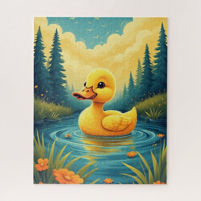 Swimming Baby Duck Puzzle (Vertikal)