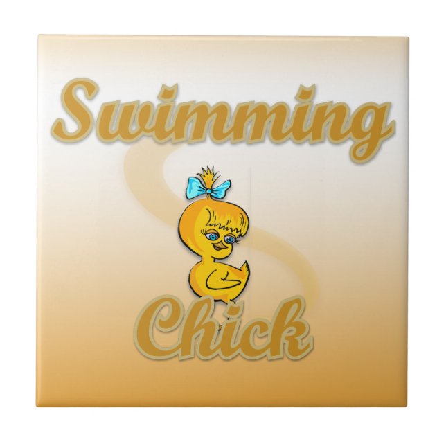 Swimming Chick Fliese (Vorderseite)
