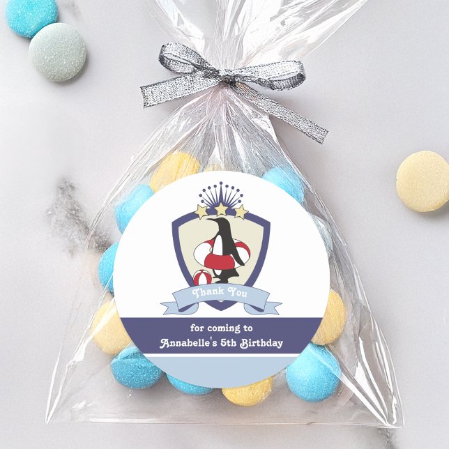 Swimming Club Wappen Niedlich Pinguin Kinder Viele Runder Aufkleber (Von Creator hochgeladen)