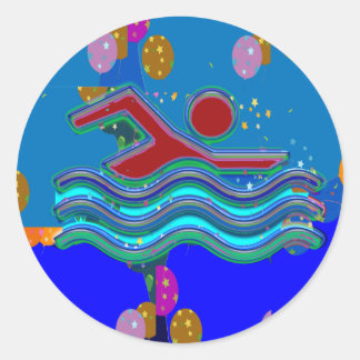 SWIMMING: Cool Minds in Hot Times Runder Aufkleber