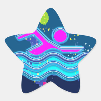 SWIMMING: Cool Minds in Hot Times Stern-Aufkleber