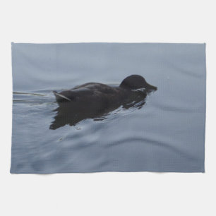 Swimming Duck in Lake, Nature Bird Wildlife Blue Handtuch