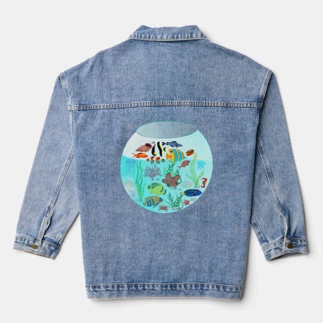 Swimming Fish Bath Jeansjacke (Rückseite)