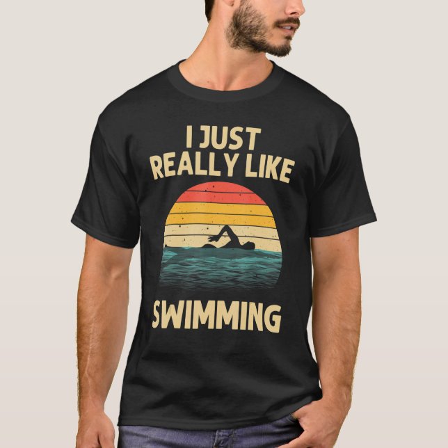 Swimming For Men Women Swimmer Swim Teacher Butter T-Shirt (Vorderseite)