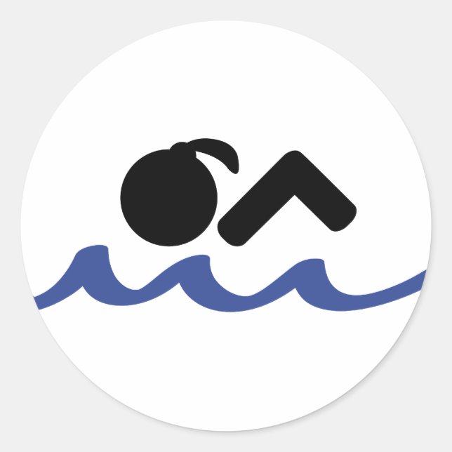 Swimming Girl Runder Aufkleber (Vorderseite)
