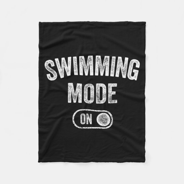 Swimming Mode On Funny Swimmer Gift Diver Coach  Fleecedecke (Vorderseite)