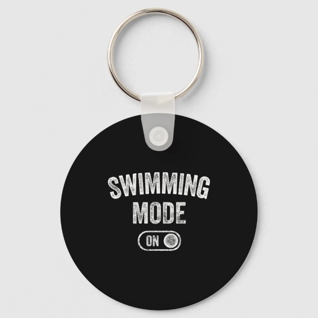 Swimming Mode On Funny Swimmer Gift Diver Coach  Schlüsselanhänger (Vorderseite)