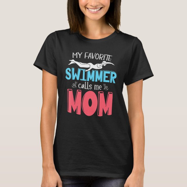 Swimming Mom Aquatic Sport Swim Mothers Day Funny  T-Shirt (Vorderseite)
