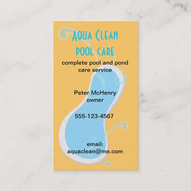 Swimming Pool Care service business cards Visitenkarte (Vorderseite)