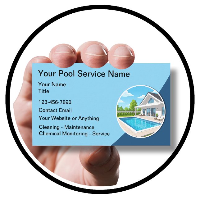 Swimming Pool Cleaning Modern  Visitenkarte (Von Creator hochgeladen)