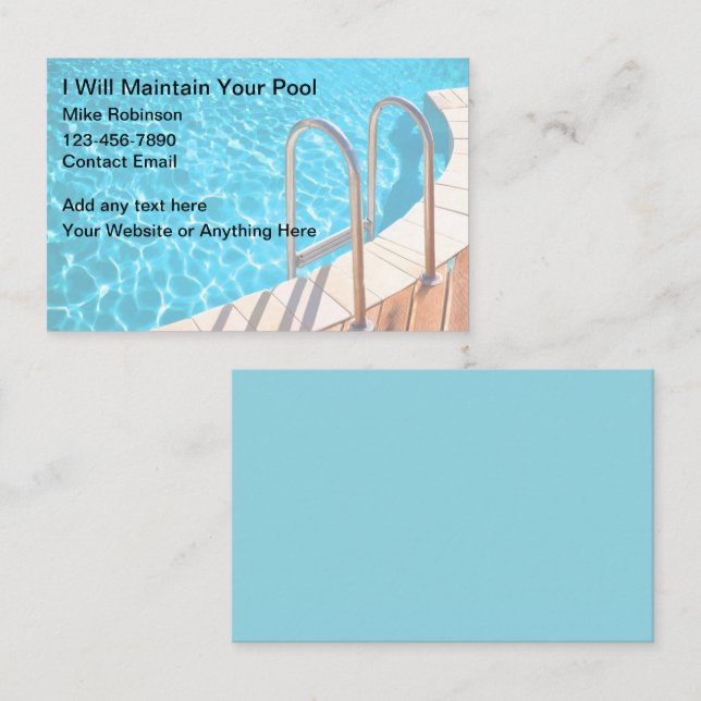 Swimming Pool Einzigartiges Design für Visitenkart Visitenkarte (Vorne/Hinten)