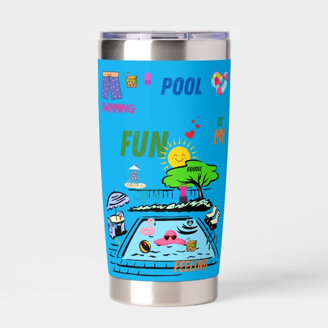 Swimming Pool Fun Thermobecher (Vorderseite)
