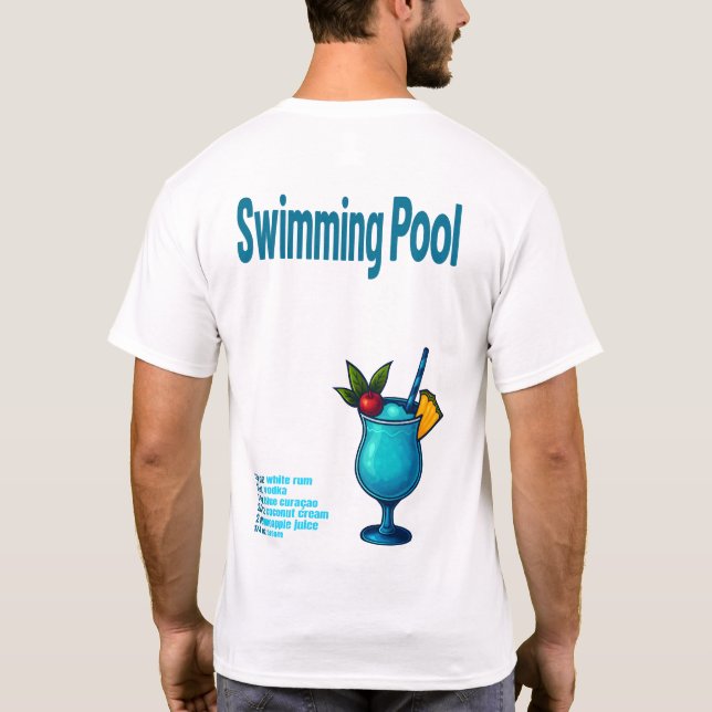 Swimming Pool T-Shirt – Retro Tropical Cocktail (Rückseite)