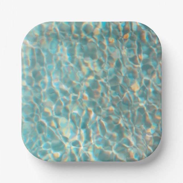 Swimming Pool Water Print Paper Bowl Pappteller (Vorderseite)