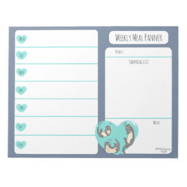 Swimming River Otter Weekly Meal Planer Notizblock