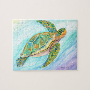 Swimming Sea Turtle Jigsaw Puzzle