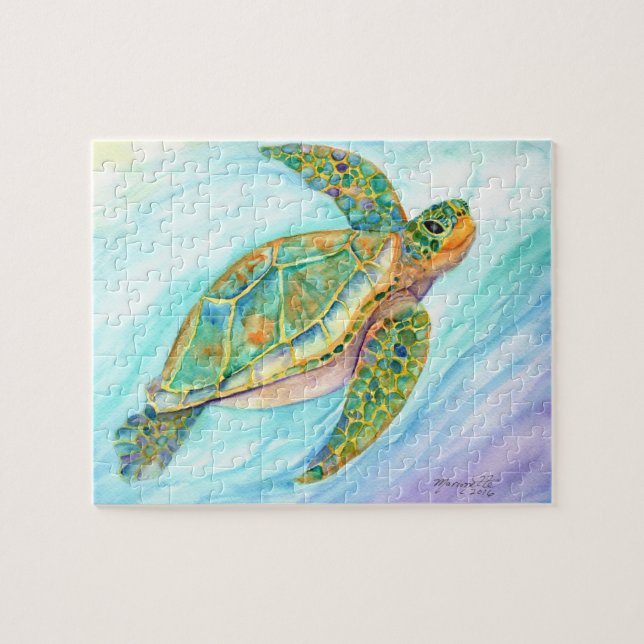 Swimming Sea Turtle Jigsaw Puzzle (Horizontal)