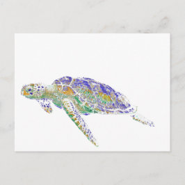 Swimming Sea Turtle Moderne Kunst Postkarte