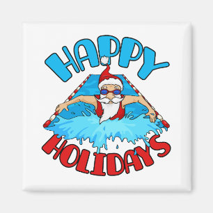 Swimming Weihnachtsurlaub Der Weihnachtsmann schwi Magnet