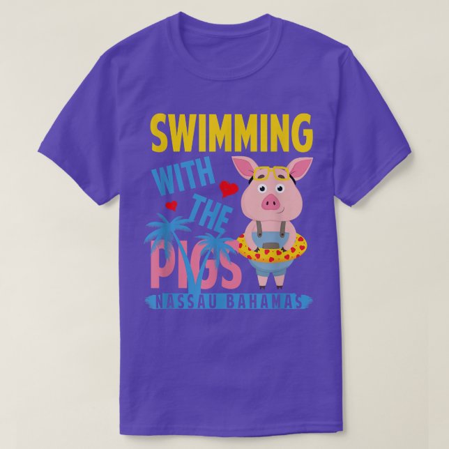 Swimming With The Pigs Nassau Bahamas Hello Summer T-Shirt (Design vorne)