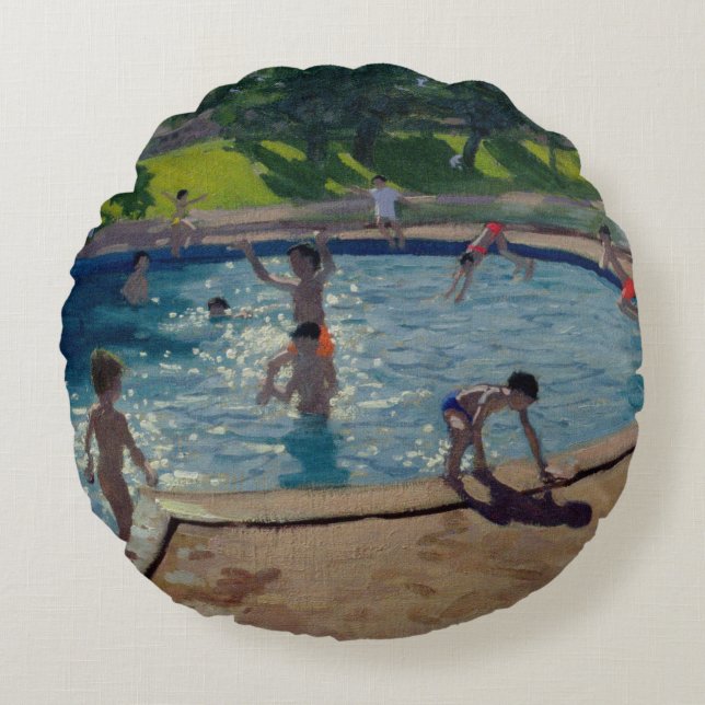 Swimmingpool 1999 rundes kissen (Vorderseite)